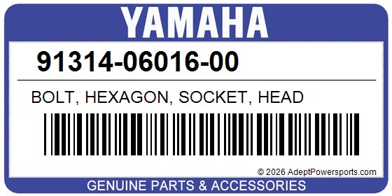 Yamaha 91314-06016-00 Bolt, Hexagon, Socket, Head