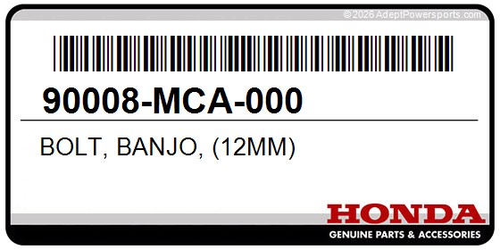 Honda 90008-MCA-000 Bolt, Banjo, (12Mm)