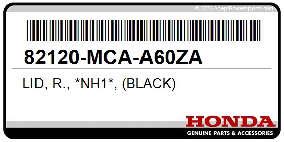 Honda 82120-MCA-A60ZA Lid, R., *Nh1*, (Black)