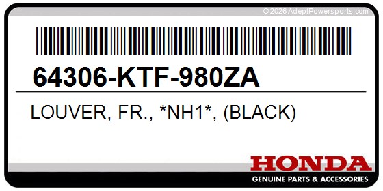 Honda 64306-KTF-980ZA Louver, Fr., *Nh1*, (Black)