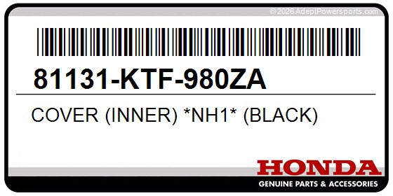 Honda 81131-KTF-980ZA Cover (Inner) *Nh1* (Black)