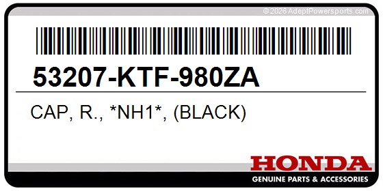 Honda 53207-KTF-980ZA Cap, R., *Nh1*, (Black)