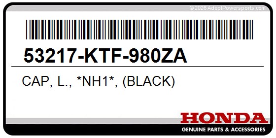 Honda 53217-KTF-980ZA Cap, L., *Nh1*, (Black)