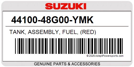 Suzuki 44100-48G00-YMK Tank, Assembly, Fuel, (Red)
