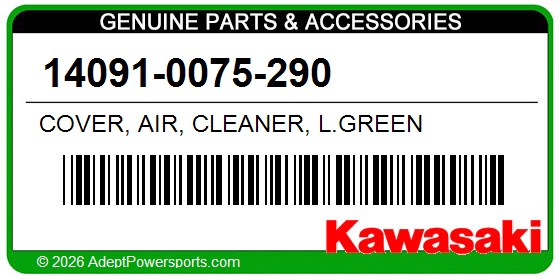 Kawasaki 14091-0075-290 Cover, Air, Cleaner, L.Green