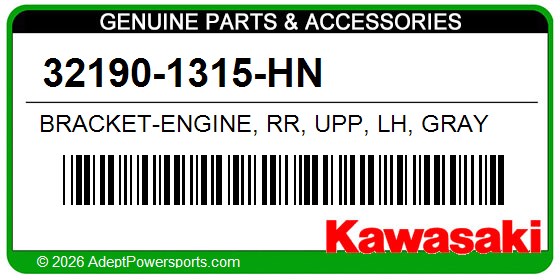 Kawasaki 32190-1315-HN Bracket-Engine, Rr, Upp, Lh, Gray