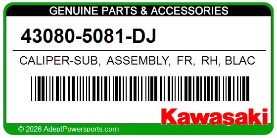 Kawasaki 43080-5081-DJ Caliper-Sub, Assembly, Fr, Rh, Black