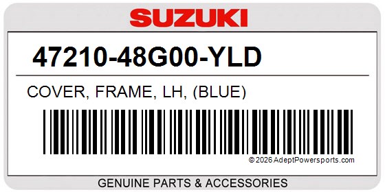 Suzuki 47210-48G00-YLD Cover, Frame, Lh, (Blue)