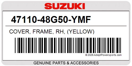 Suzuki 47110-48G50-YMF Cover, Frame, Rh, (Yellow)