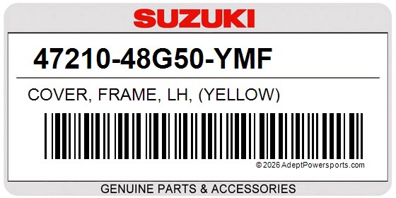 Suzuki 47210-48G50-YMF Cover, Frame, Lh, (Yellow)