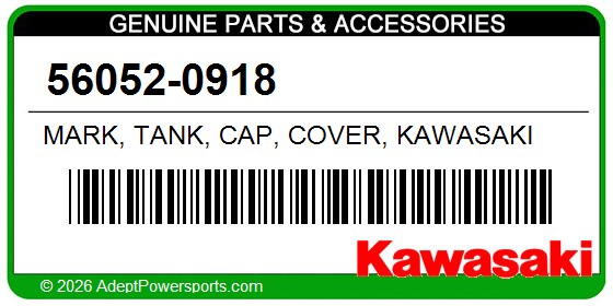 Kawasaki 56052-0918 Mark, Tank, Cap, Cover, Kawasaki