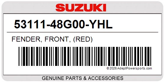 Suzuki 53111-48G00-YHL Fender, Front, (Red)