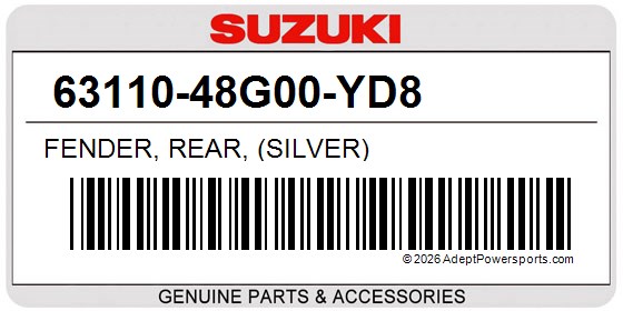 Suzuki 63110-48G00-YD8 Fender, Rear, (Silver)