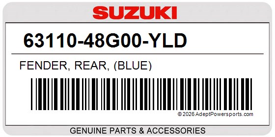 Suzuki 63110-48G00-YLD Fender, Rear, (Blue)