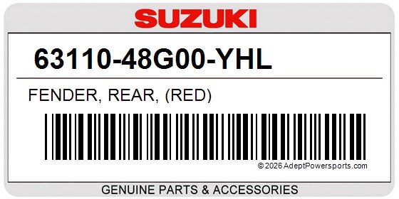 Suzuki 63110-48G00-YHL Fender, Rear, (Red)