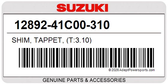 Suzuki 12892-41C00-310 Shim, Tappet, (T:3.10)
