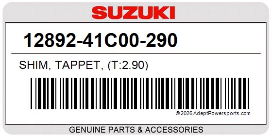 Suzuki 12892-41C00-290 Shim, Tappet, (T:2.90)