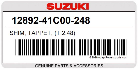 Suzuki 12892-41C00-248 Shim, Tappet, (T:2.48)