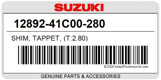 Suzuki 12892-41C00-280 Shim, Tappet, (T:2.80)