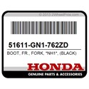 Honda 51611-GN1-762ZD Boot, Fr., Fork, *Nh1*, (Black)
