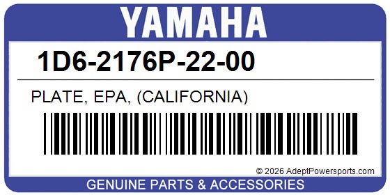 Yamaha 1D6-2176P-22-00 Plate, Epa, (California)