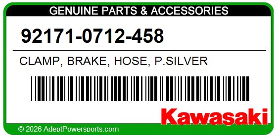 Kawasaki 92171-0712-458 Clamp, Brake, Hose, P.Silver