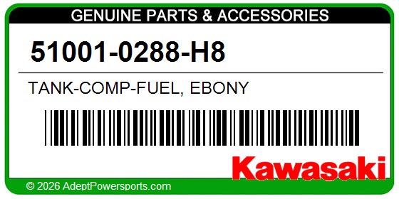 Kawasaki 51001-0288-H8 Tank-Comp-Fuel, Ebony