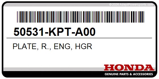 Honda 50531-KPT-A00 Plate, R., Eng, Hgr