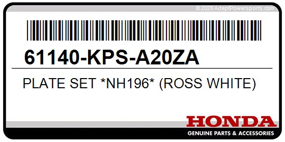 Honda 61140-KPS-A20ZA Plate Set *Nh196* (Ross White)