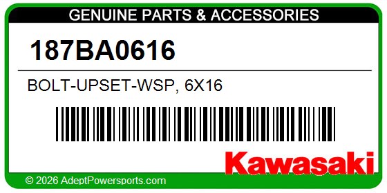 Kawasaki 187BA0616 Bolt-Upset-Wsp, 6X16
