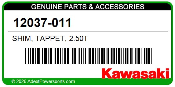 Kawasaki 12037-011 Shim, Tappet, 2.50T