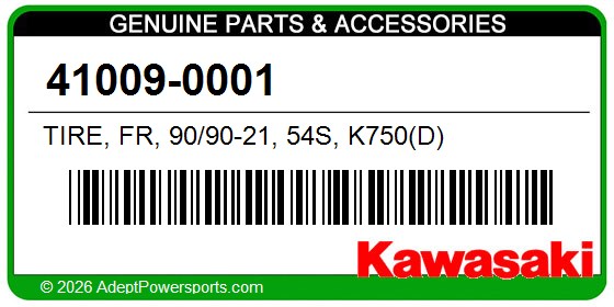 Kawasaki 41009-0001 Tire, Fr, 90/90-21, 54S, K750(D)