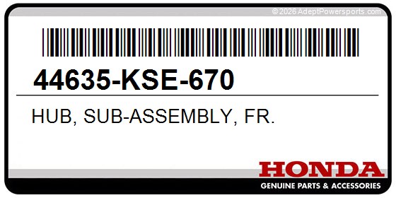 Honda 44635-KSE-670 Hub, Sub-Assembly, Fr.