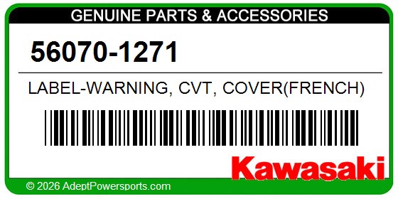 Kawasaki 56070-1271 Label-Warning, Cvt, Cover(French)