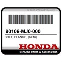 Honda 90106-MJ0-000 Bolt, Flange, (6X16)