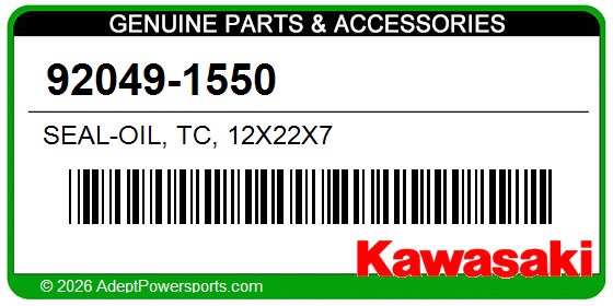 Kawasaki 92049-1550 Seal-Oil, Tc, 12X22x7