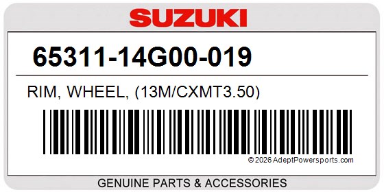 Suzuki 65311-14G00-019 Rim, Wheel, (13M/Cxmt3.50)
