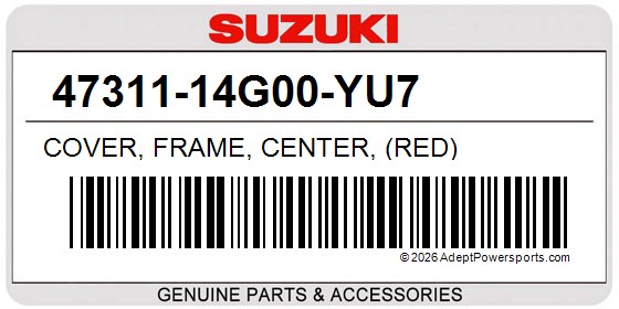 Suzuki 47311-14G00-YU7 Cover, Frame, Center, (Red)
