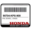 Honda 90704-KPS-900 Pin, Dowel, (10X20)