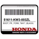 Honda 51611-KW3-003ZL Boot, Fr., Fork, *Nh1*, (Black)