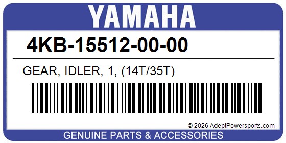 Yamaha 4KB-15512-00-00 Gear, Idler, 1, (14T/35T)