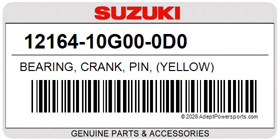 Suzuki 12164-10G00-0D0 Bearing, Crank, Pin, (Yellow)