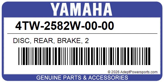 Yamaha 4TW-2582W-00-00 Disc, Rear, Brake, 2