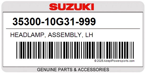 Suzuki 35300-10G31-999 Headlamp, Assembly, Lh