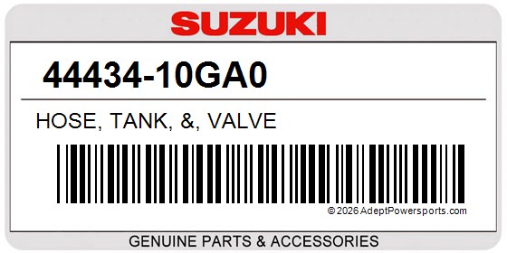 Suzuki 44434-10GA0 Hose, Tank, &, Valve