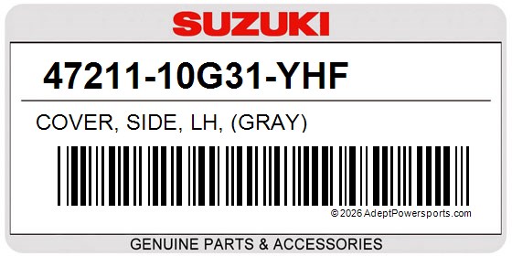 Suzuki 47211-10G31-YHF Cover, Side, Lh, (Gray)
