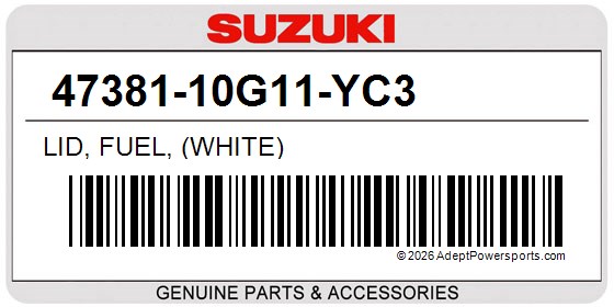 Suzuki 47381-10G11-YC3 Lid, Fuel, (White)