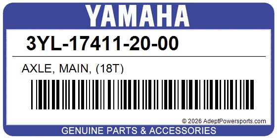 Yamaha 3YL-17411-20-00 Axle, Main, (18T)