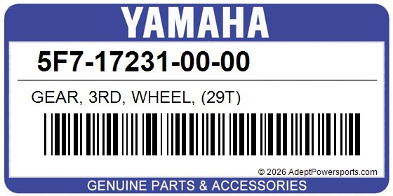 Yamaha 5F7-17231-00-00 Gear, 3Rd, Wheel, (29T)