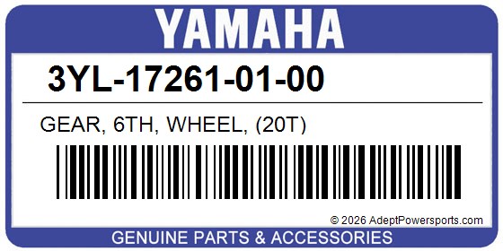 Yamaha 3YL-17261-01-00 Gear, 6Th, Wheel, (20T)